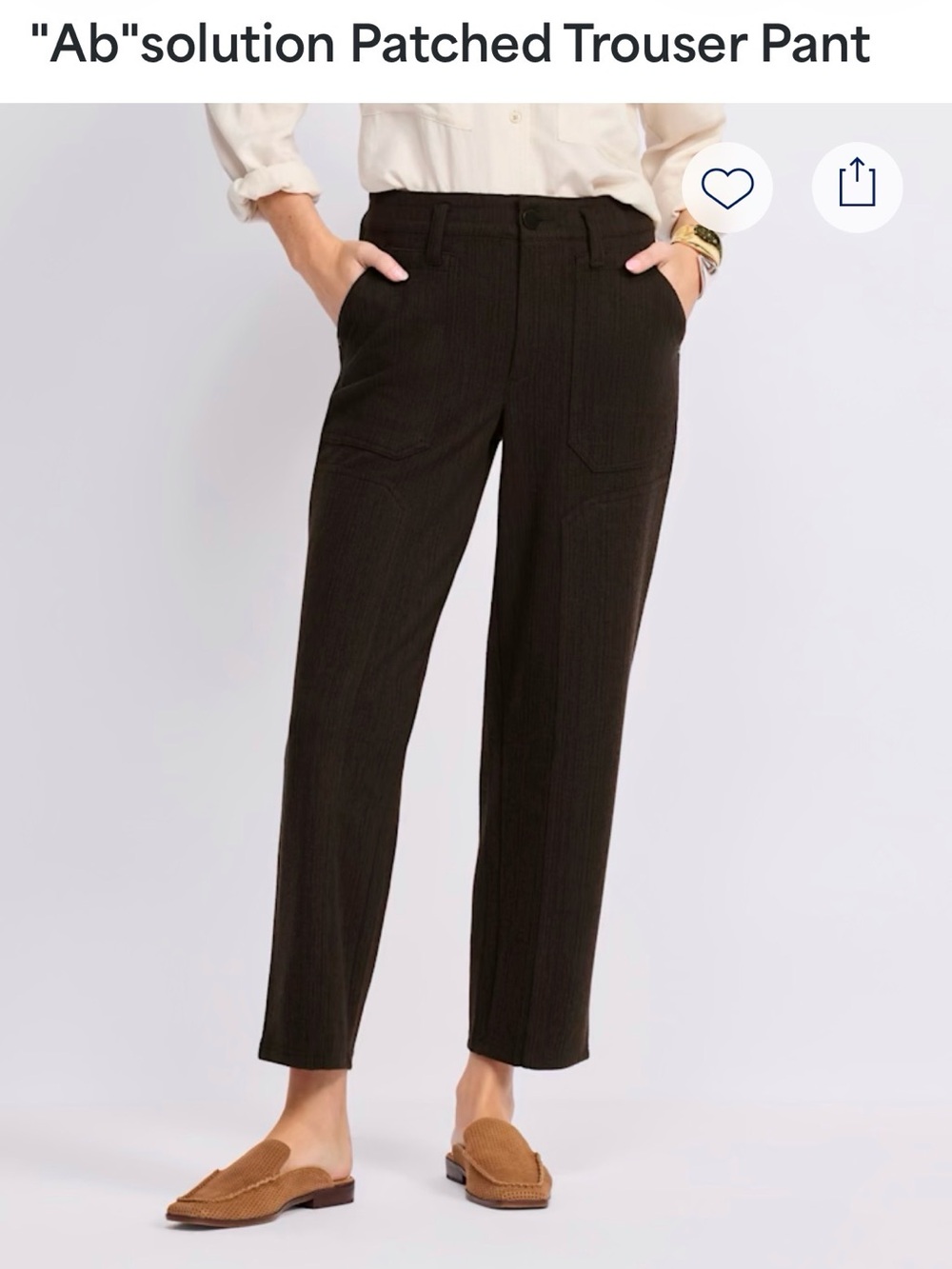 Democracy Black Ribbed Trouser Pants
